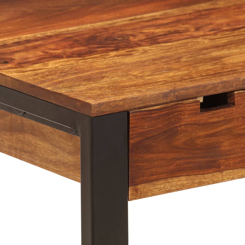 Desk, 110x55x78cm, pink particleboard and steel.