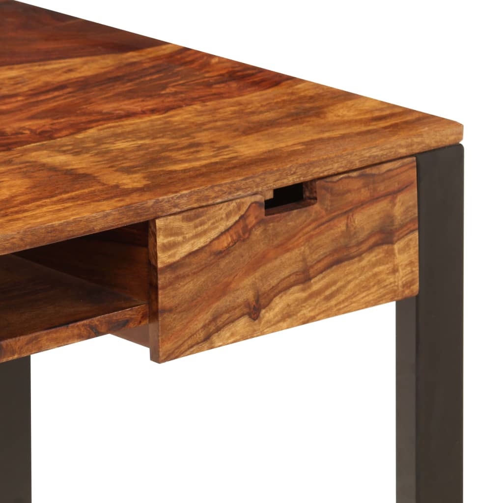 Desk, 110x55x78cm, pink particleboard and steel.