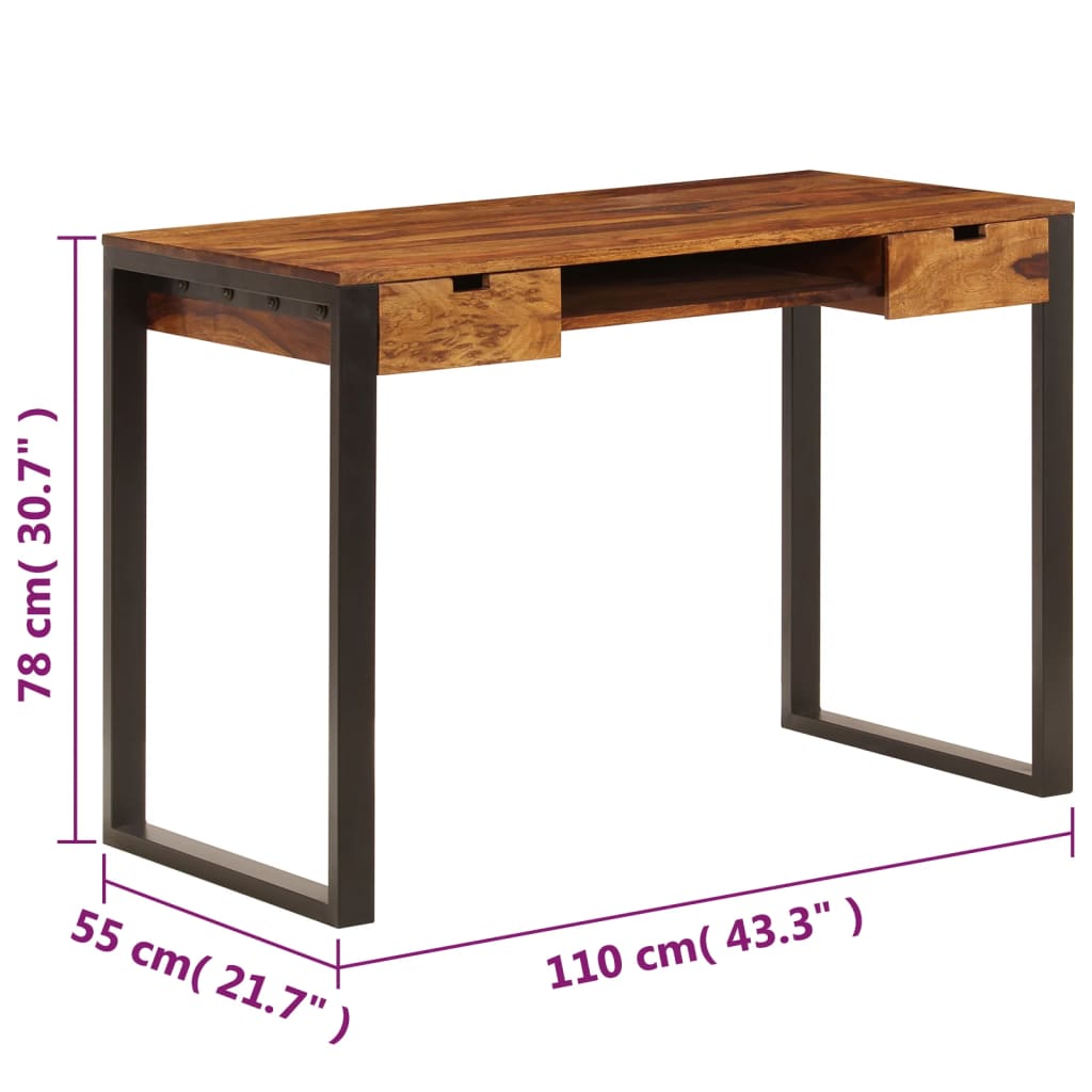 Desk, 110x55x78cm, pink particleboard and steel.