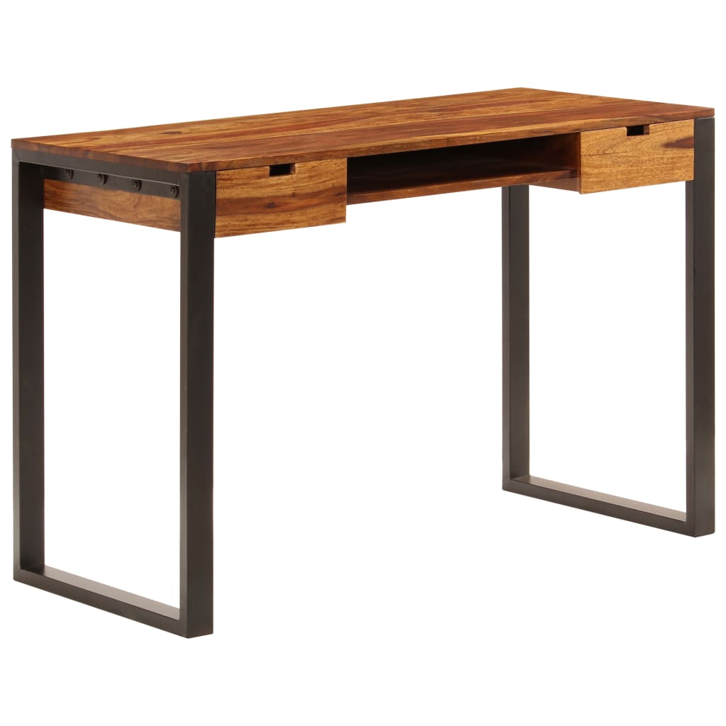Desk, 110x55x78cm, pink particleboard and steel.