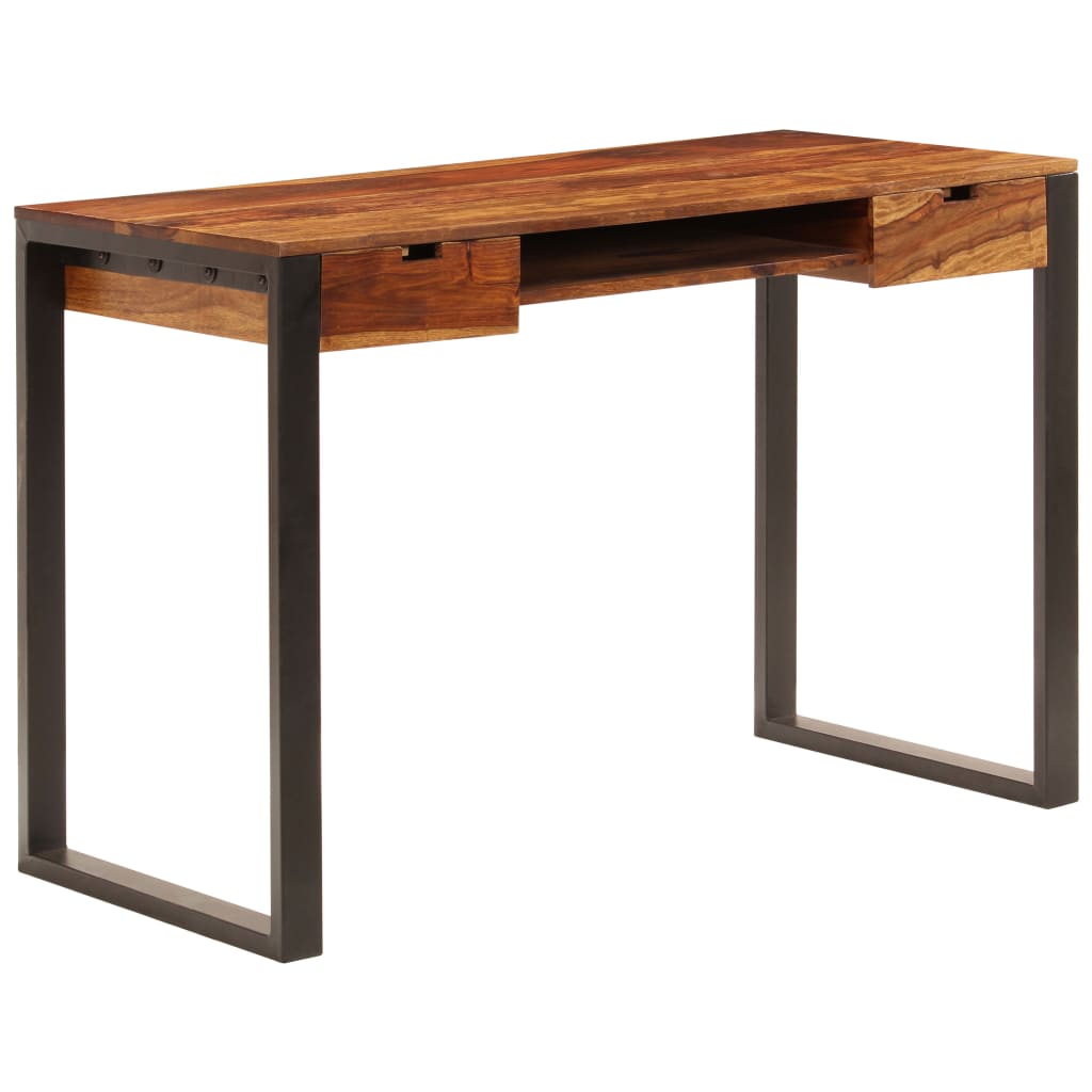 Desk, 110x55x78cm, pink particleboard and steel.