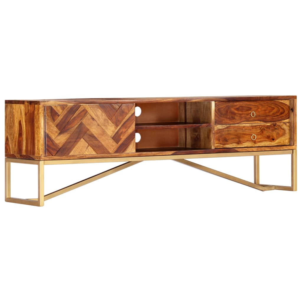 TV cabinet, 140x30x45cm, pinkish reclaimed solid wood