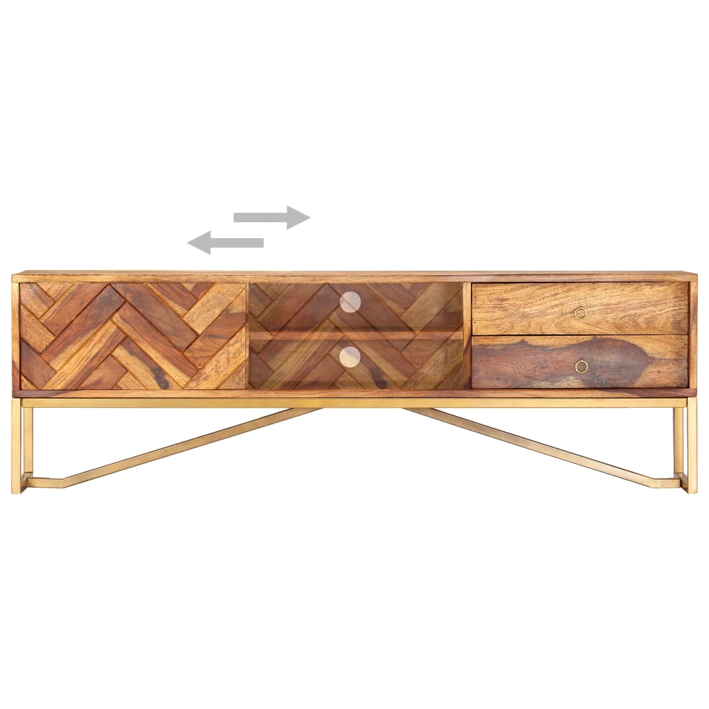 TV cabinet, 140x30x45cm, pinkish reclaimed solid wood