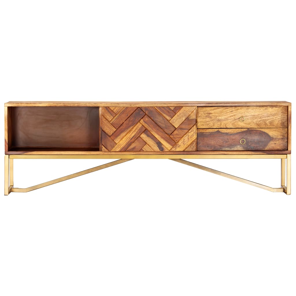 TV cabinet, 140x30x45cm, pinkish reclaimed solid wood