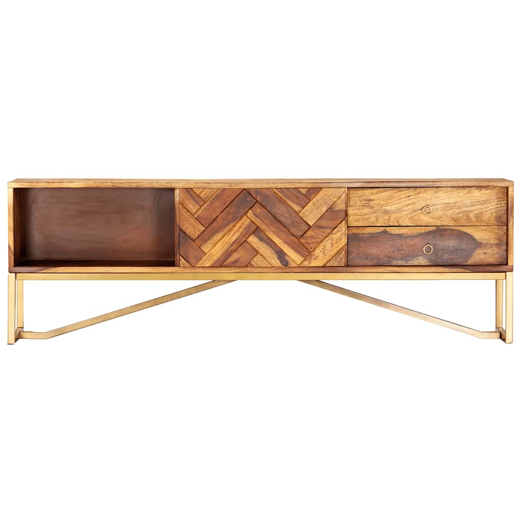 TV cabinet, 140x30x45cm, pinkish reclaimed solid wood