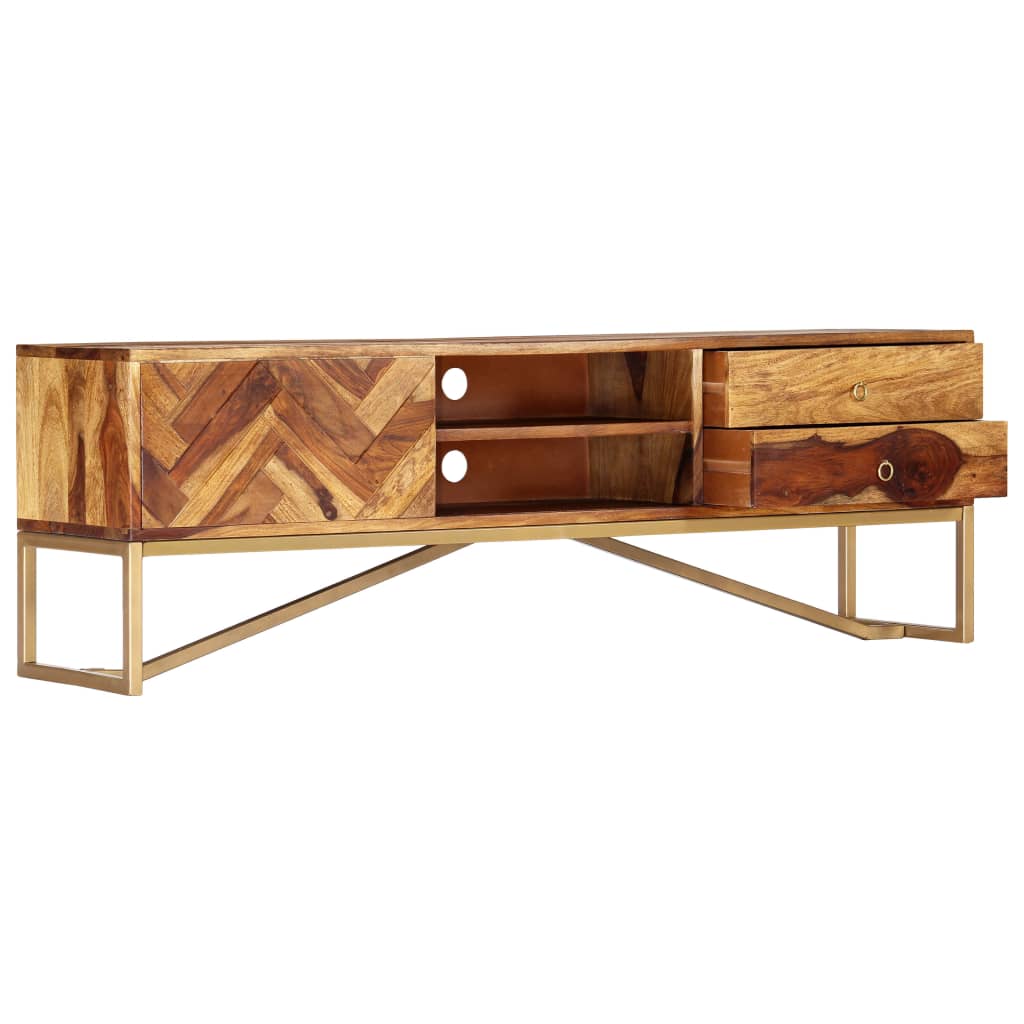 TV cabinet, 140x30x45cm, pinkish reclaimed solid wood