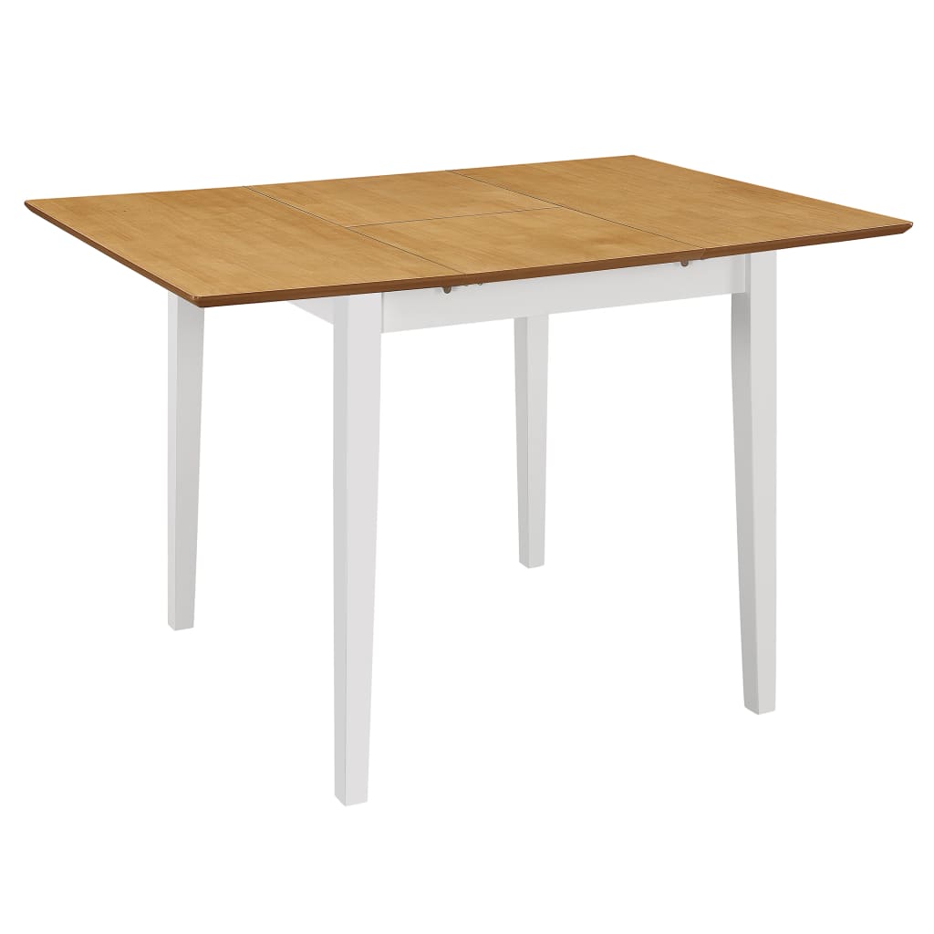 Extendable dining table, white, (80x120)x80x74 cm, MDF