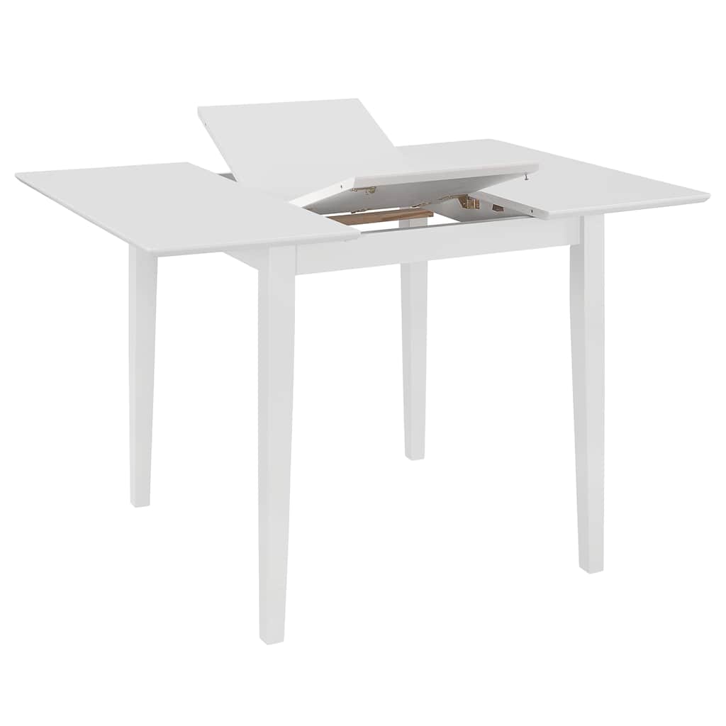 Extendable dining table, white, (80x120)x80x74 cm, MDF
