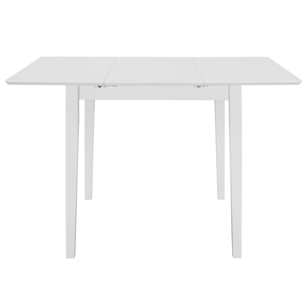 Išskleidž. valg. stalas, baltas, (80x120)x80x74 cm, MDF