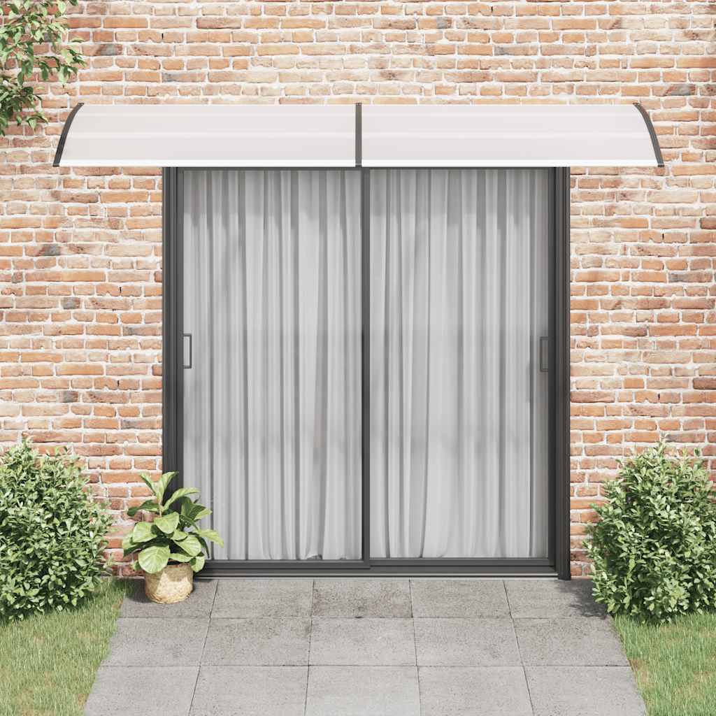 Awning for doors, black and transparent, 300x75cm, PC