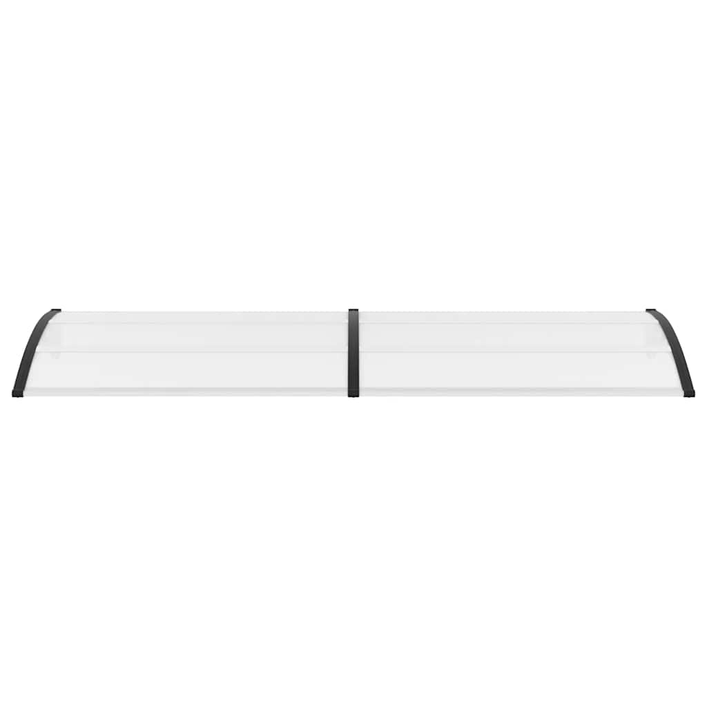 Awning for doors, black and transparent, 300x75cm, PC