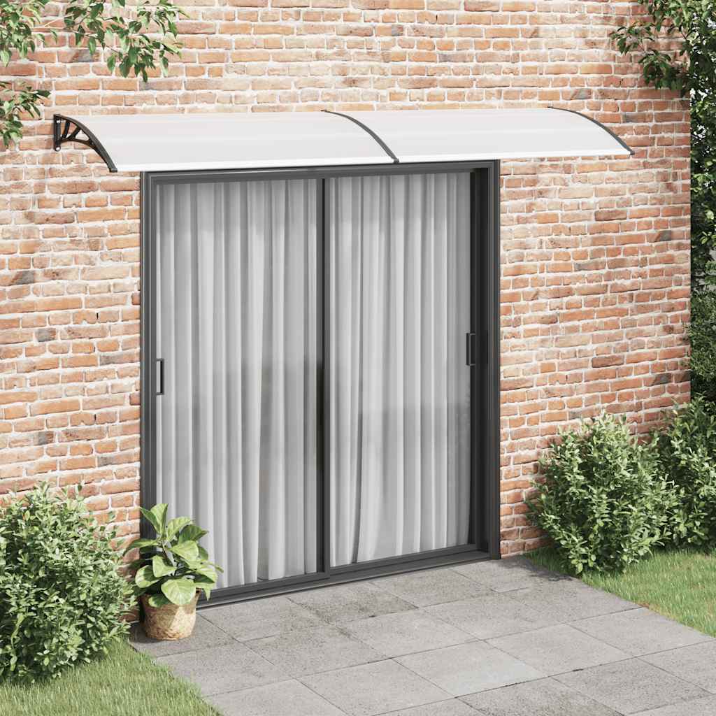 Awning for doors, black and transparent, 300x75cm, PC