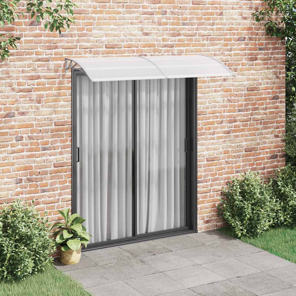 Awning for doors, grey and transparent, 200x75cm, PC