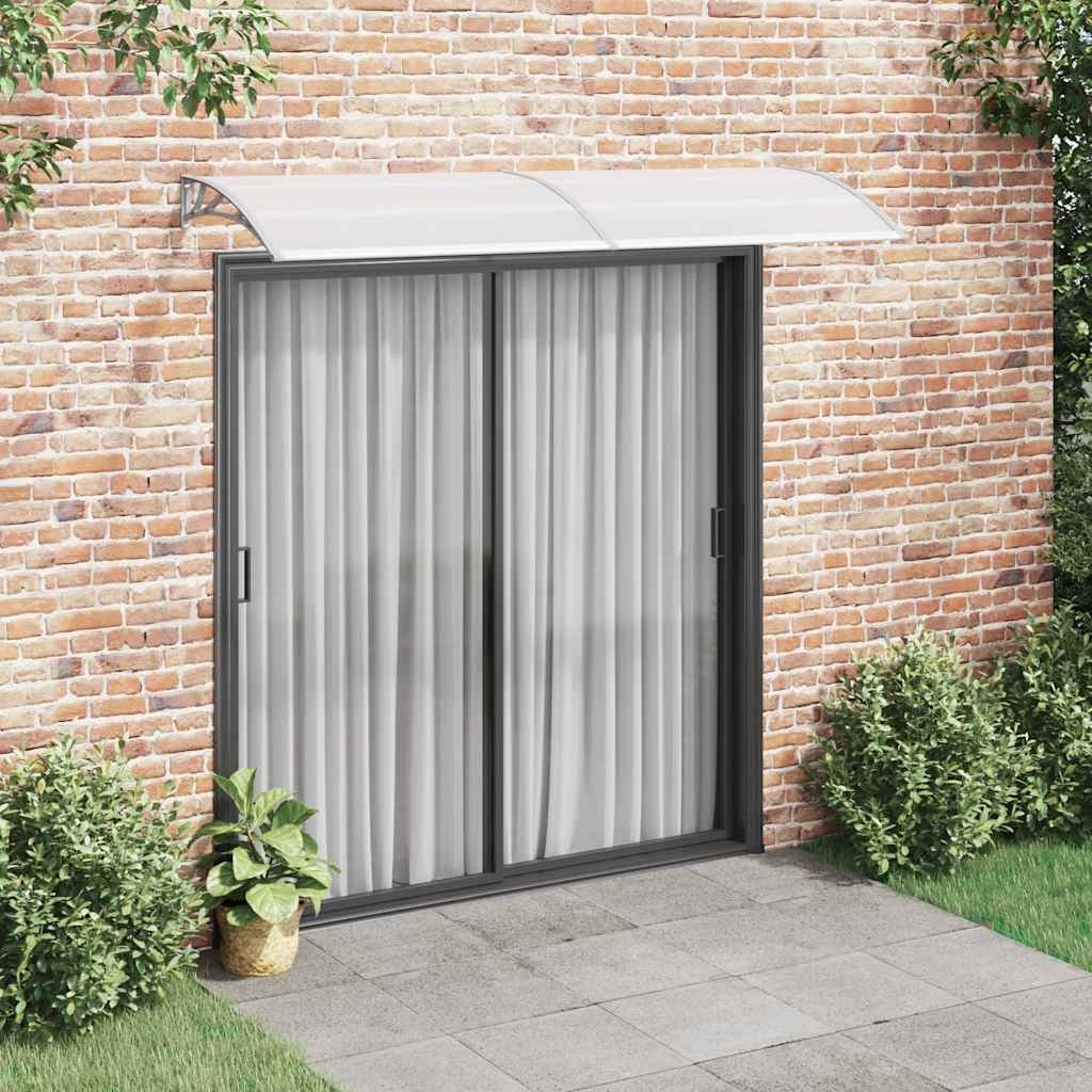 Door canopy, grey and transparent, 240x75cm, PC