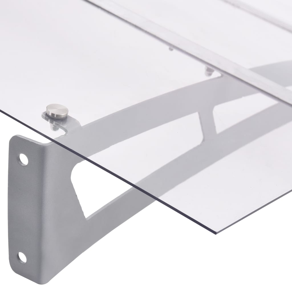 Canopy for doors, silver and transparent, 120x90cm