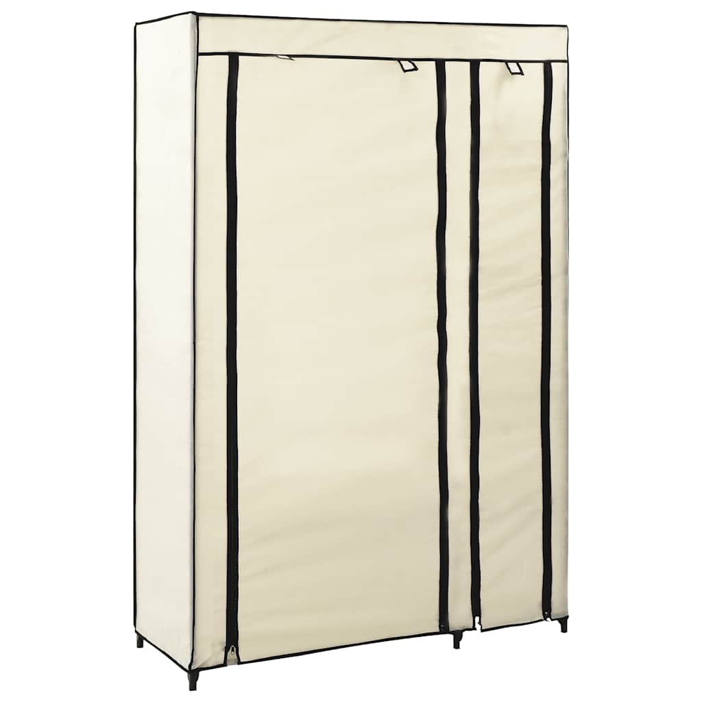 Foldable wardrobes, 2 pcs., cream, 110x45x175cm, fabric