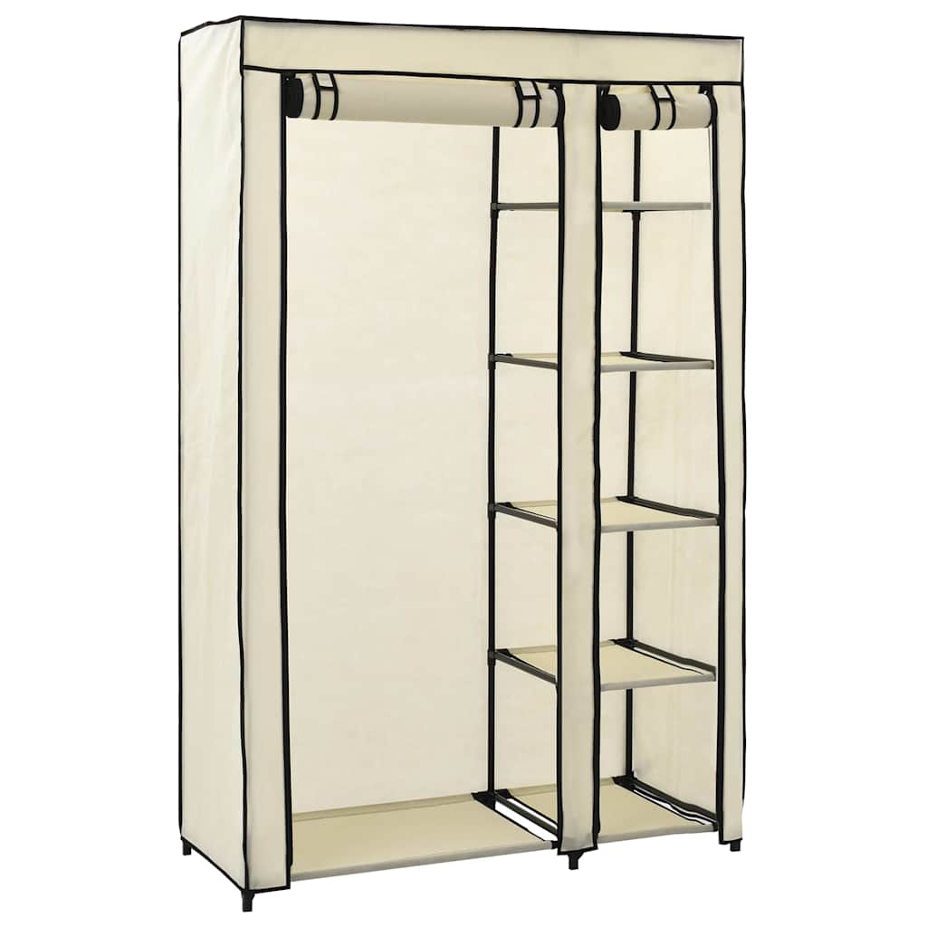 Foldable wardrobes, 2 pcs., cream, 110x45x175cm, fabric