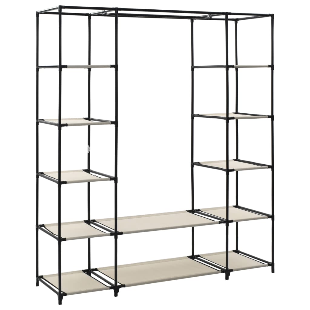 Drēb. skapis ar nodal. un stieņi, krēmkr., 150x45x176cm, aud.