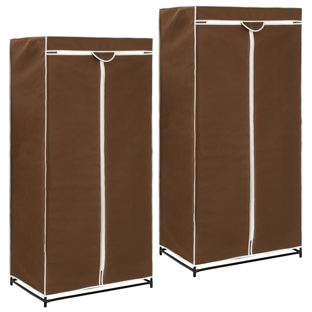 Wardrobes, 2 pcs., brown, 75x50x160cm