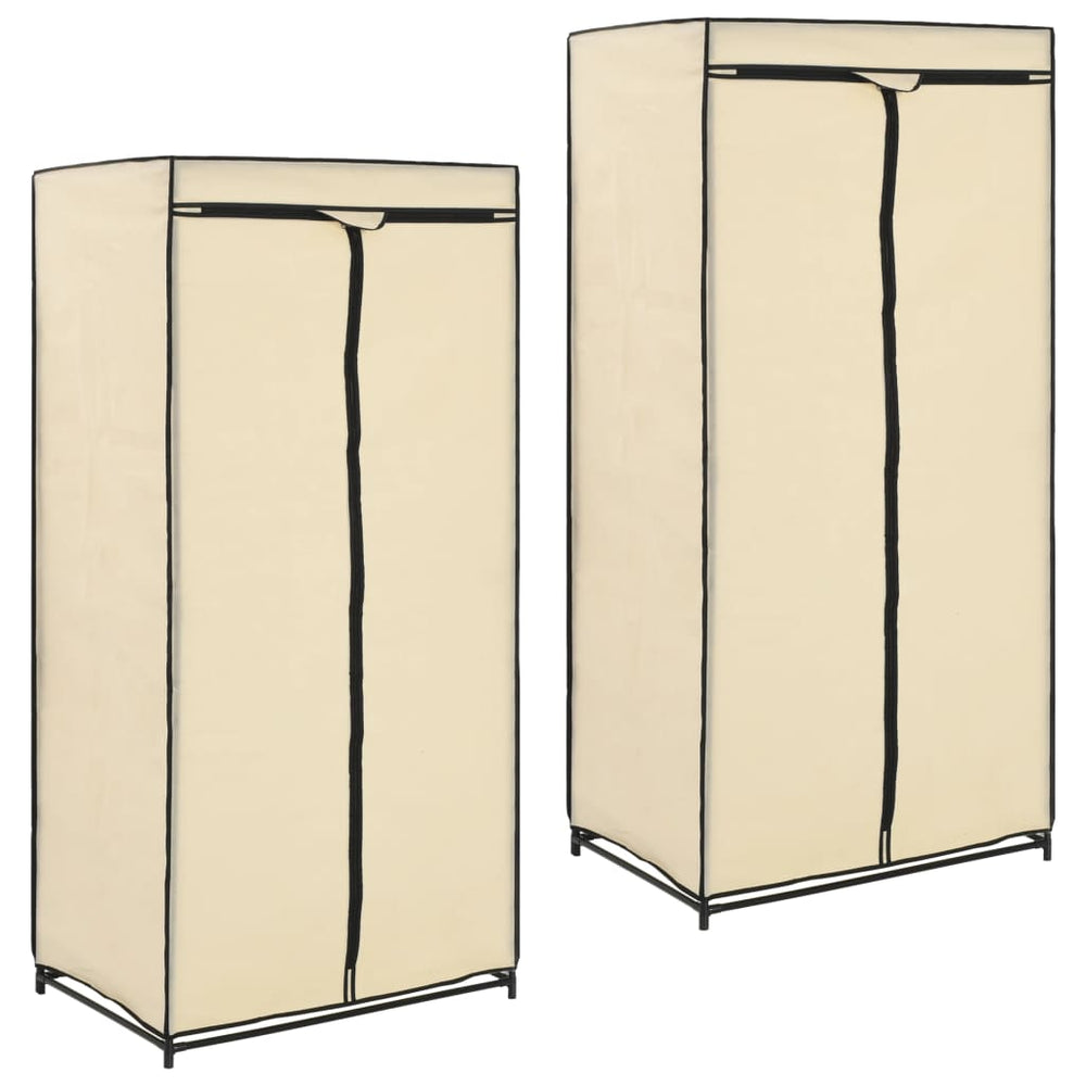 Wardrobes, 2 pcs, cream, 75x50x160cm