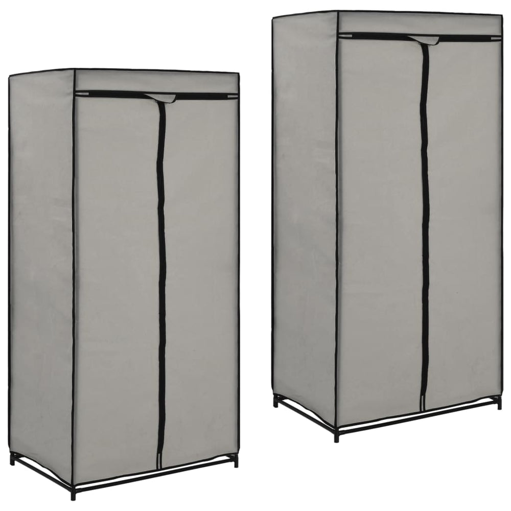 Wardrobes, 2 pcs., grey, 75x50x160cm