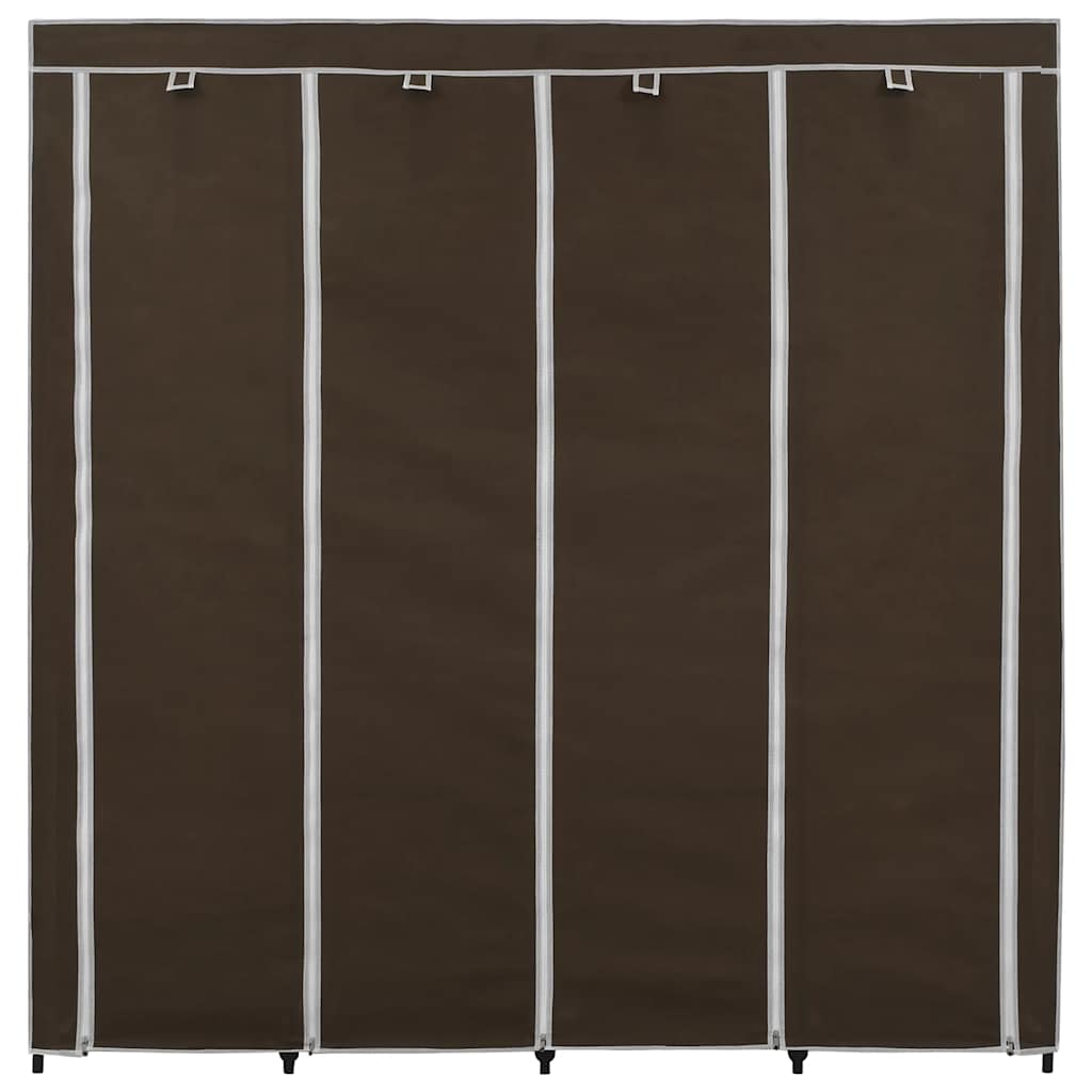 Drēbju skapis ar 4 nodalījumiem, brūns, 175x45x170 cm
