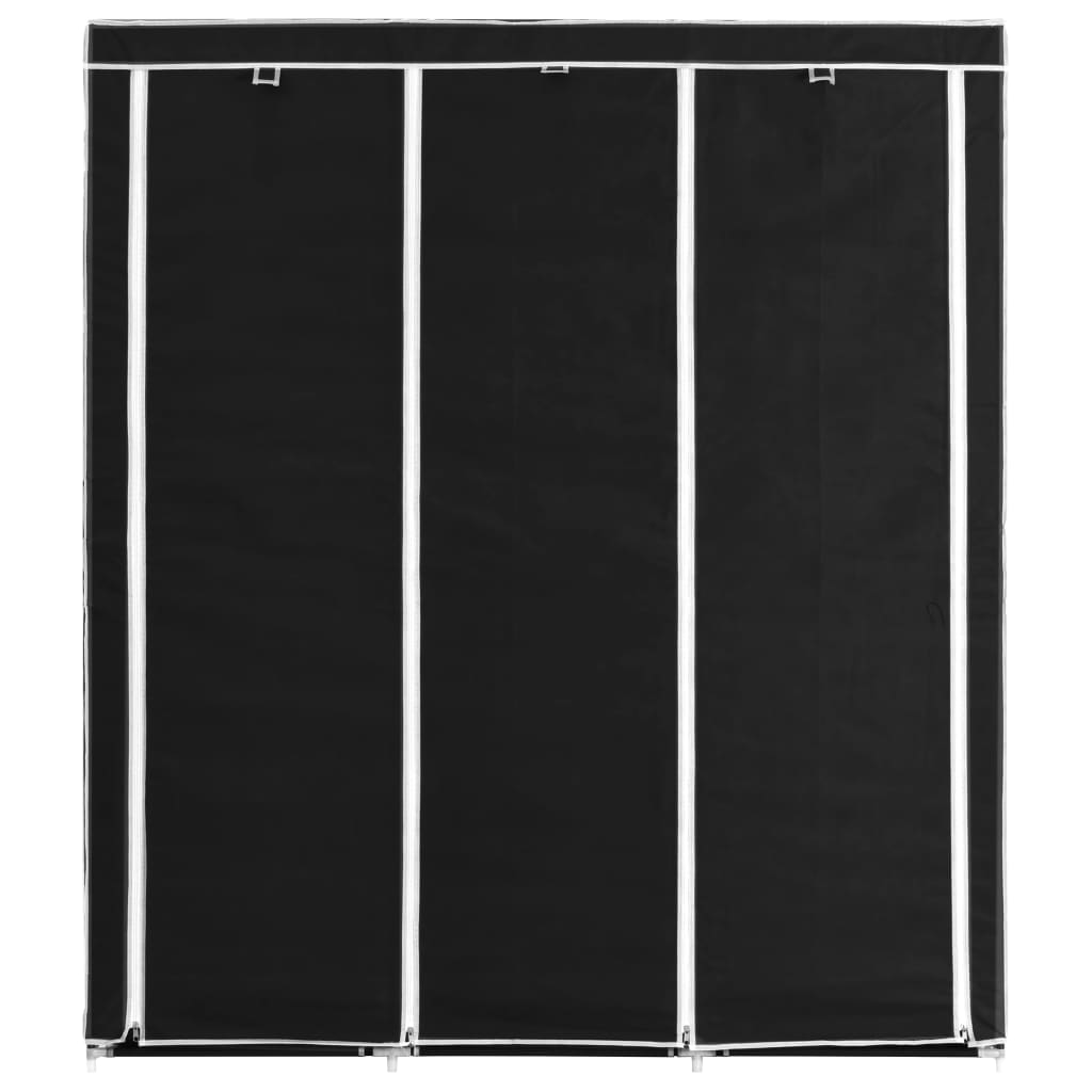 Drab. spinta su skyr. ir stryp., juoda, 150x45x175cm, audinys