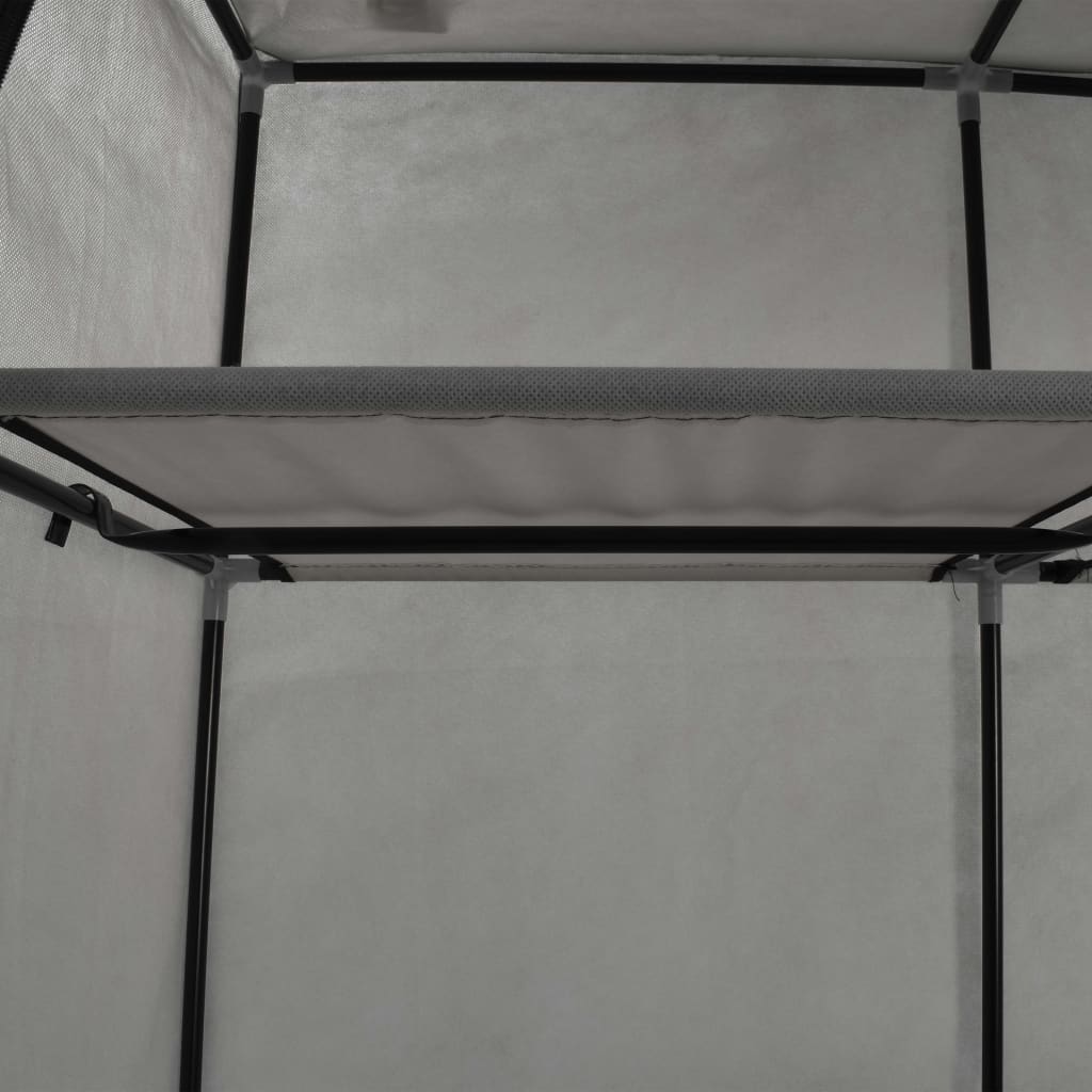 Drēbju skapis ar nodalījumiem un stangu, pelēks, 150x45x175cm, audums