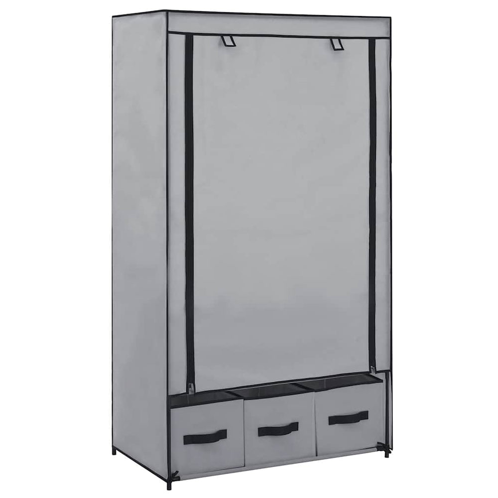 Wardrobe, gray, 87x49x159cm, fabric