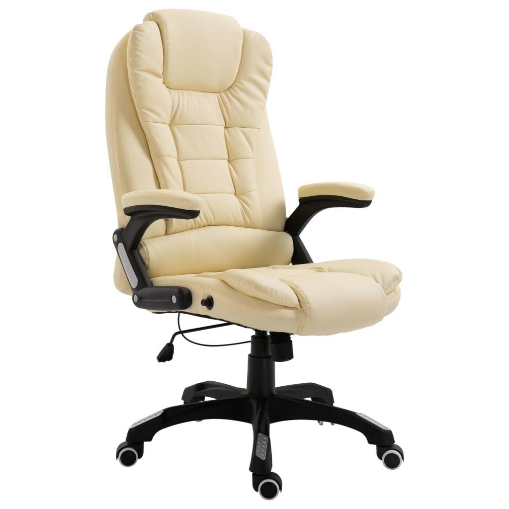Office chair, cream-colored, artificial leather