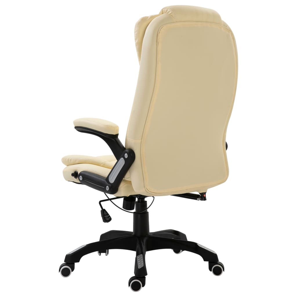 Office chair, cream-colored, artificial leather