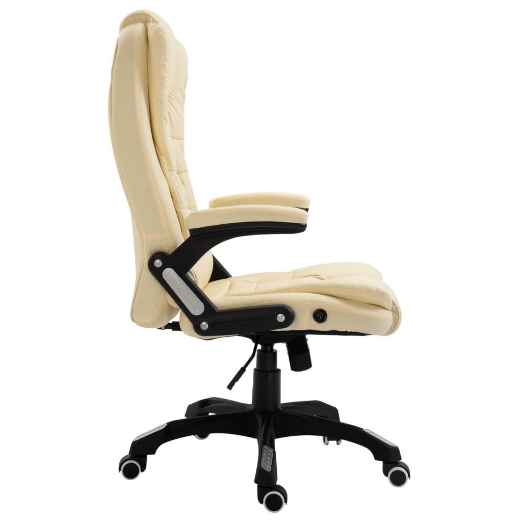 Office chair, cream-colored, artificial leather