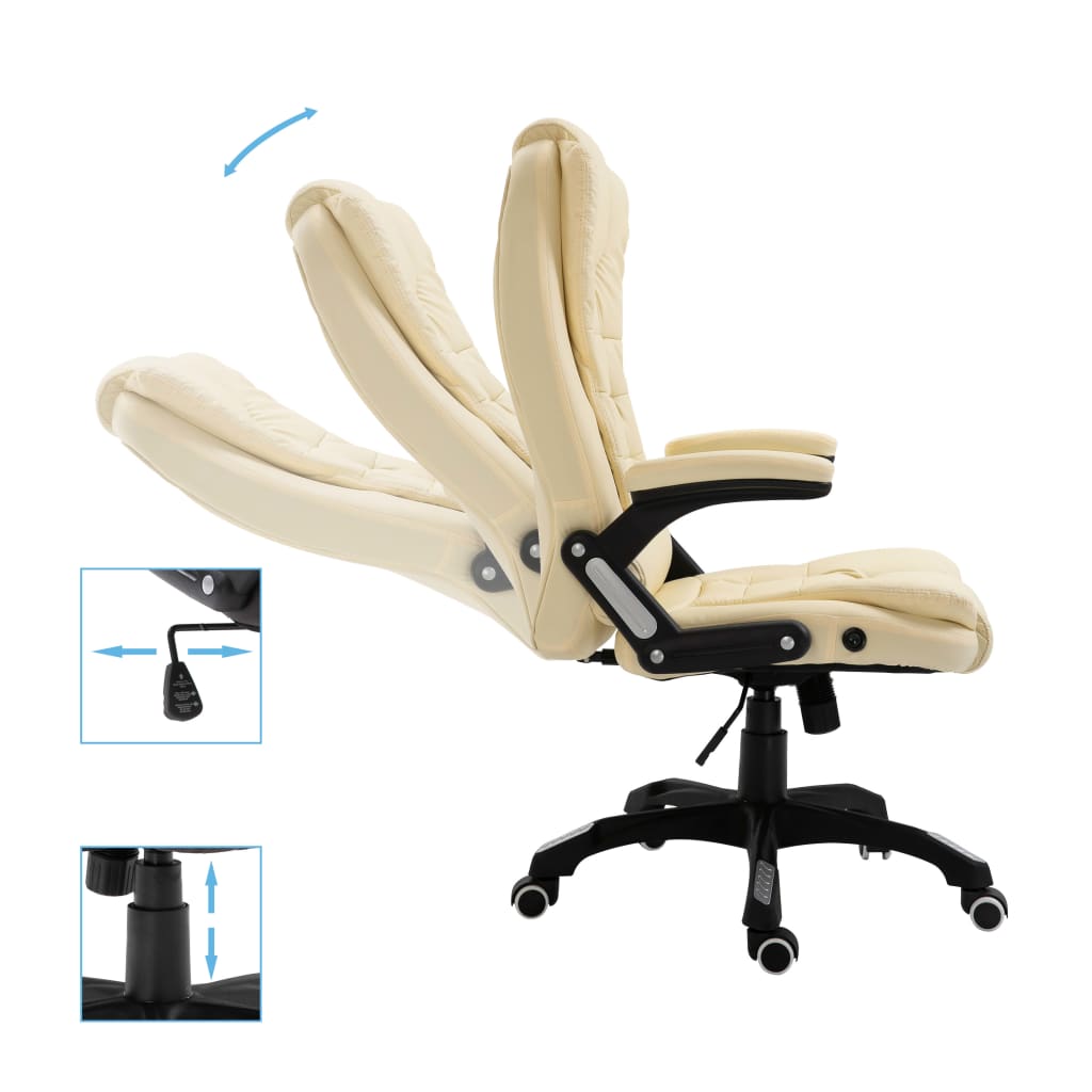 Office chair, cream-colored, artificial leather