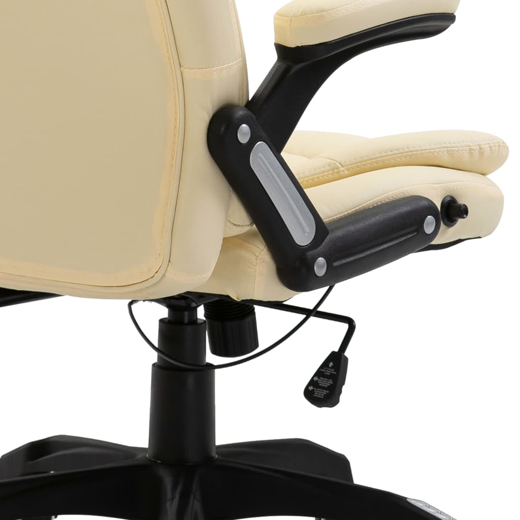 Office chair, cream-colored, artificial leather