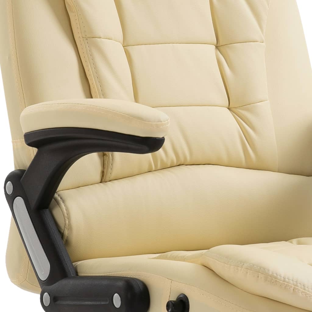 Office chair, cream-colored, artificial leather