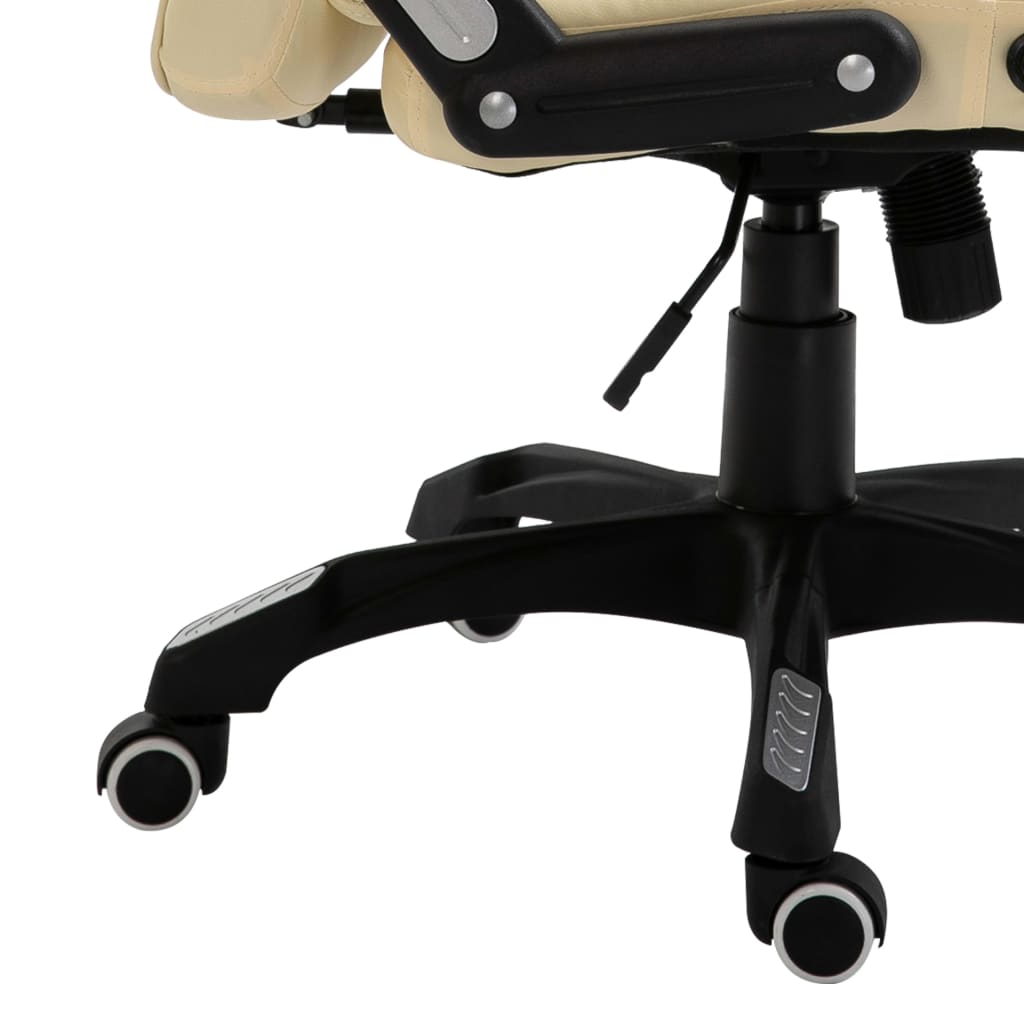 Office chair, cream-colored, artificial leather