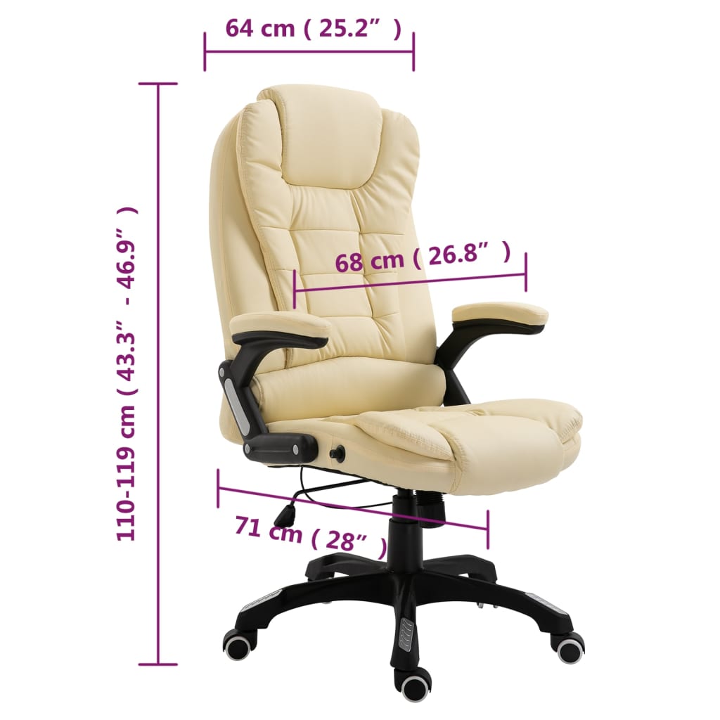 Office chair, cream-colored, artificial leather