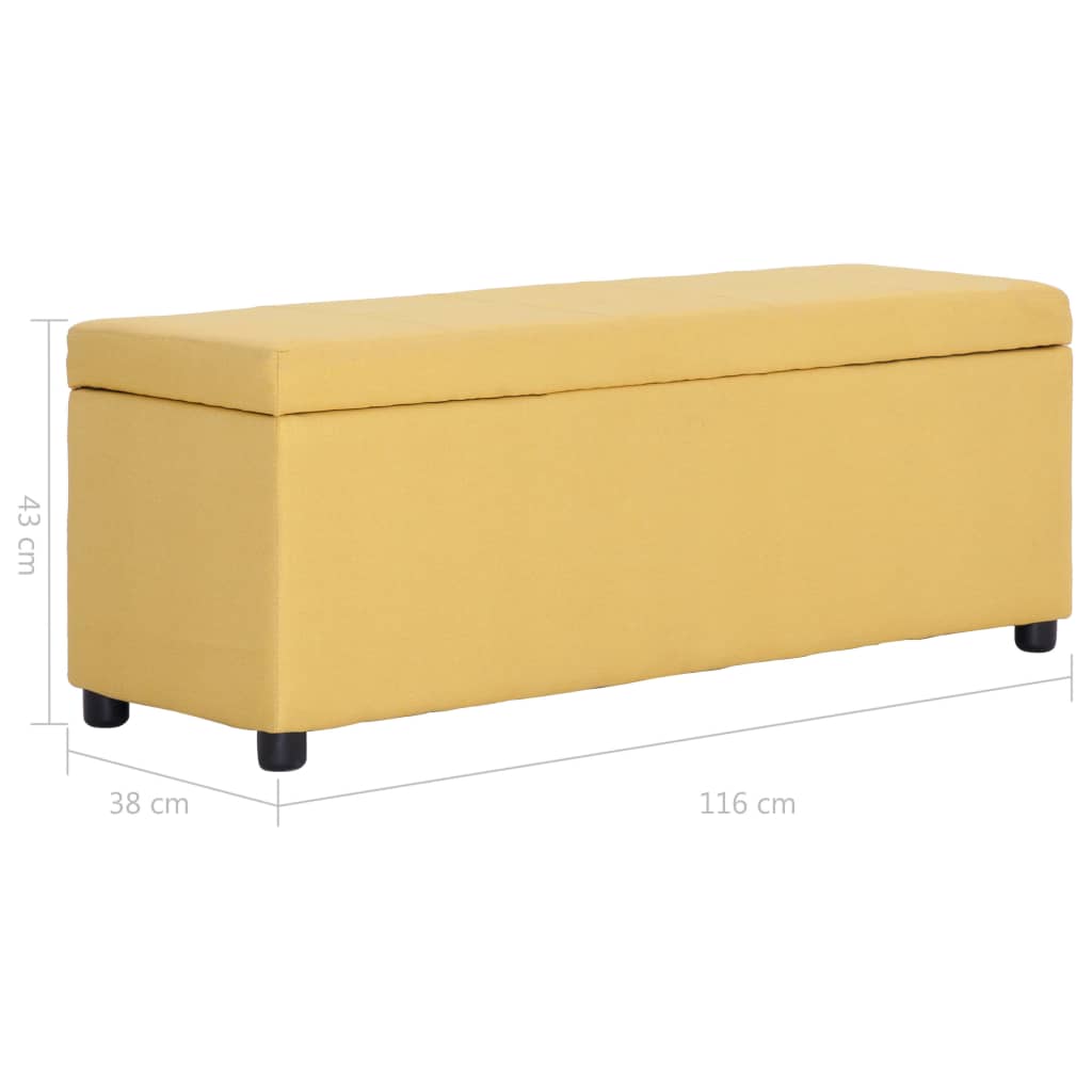 Storage bench, yellow, 116cm, polyester
