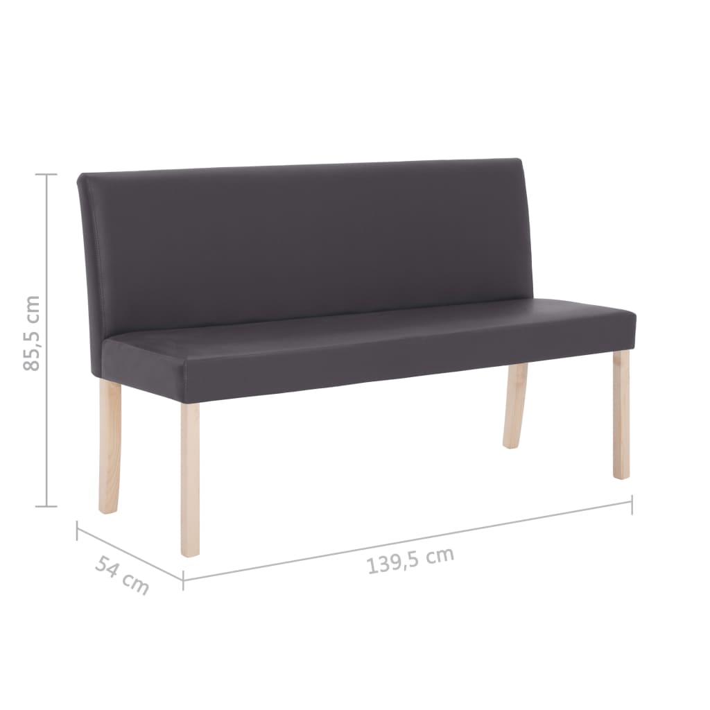 Sols, pelēks, 139,5cm, mākslīgā āda