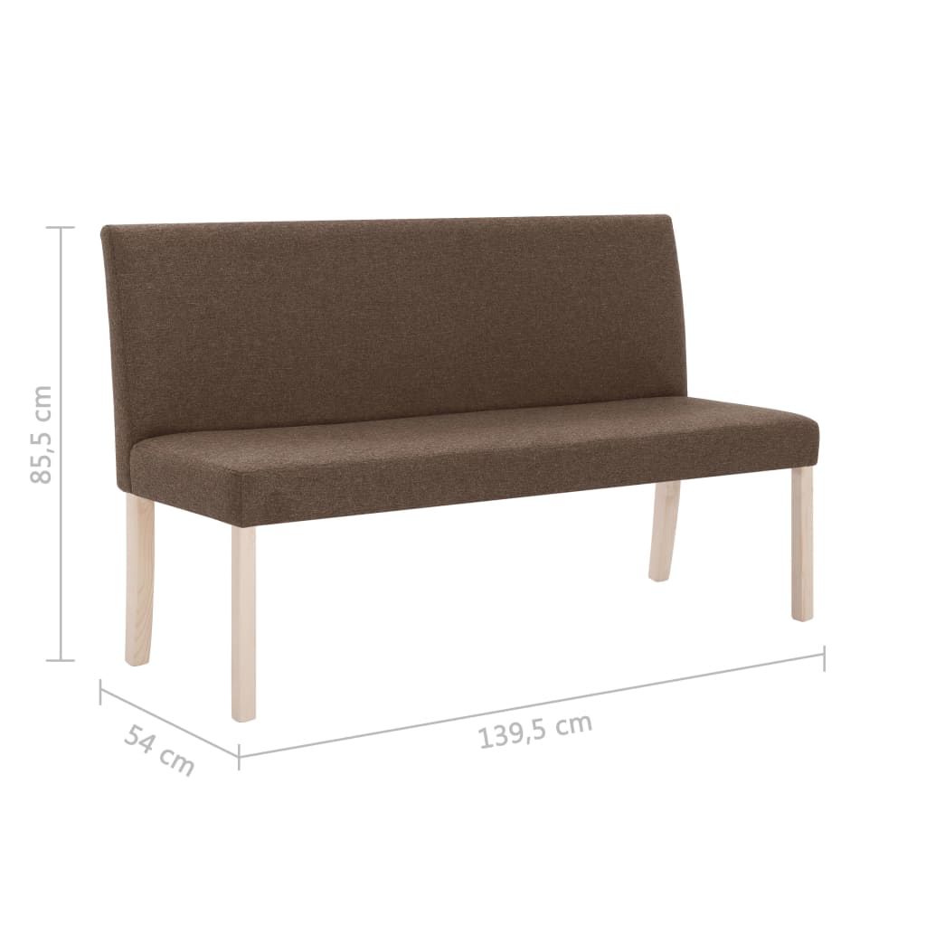 Bench, brown, 139.5cm, polyester