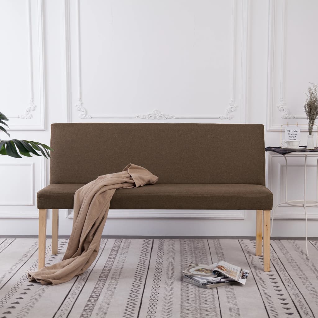 Bench, brown, 139.5cm, polyester