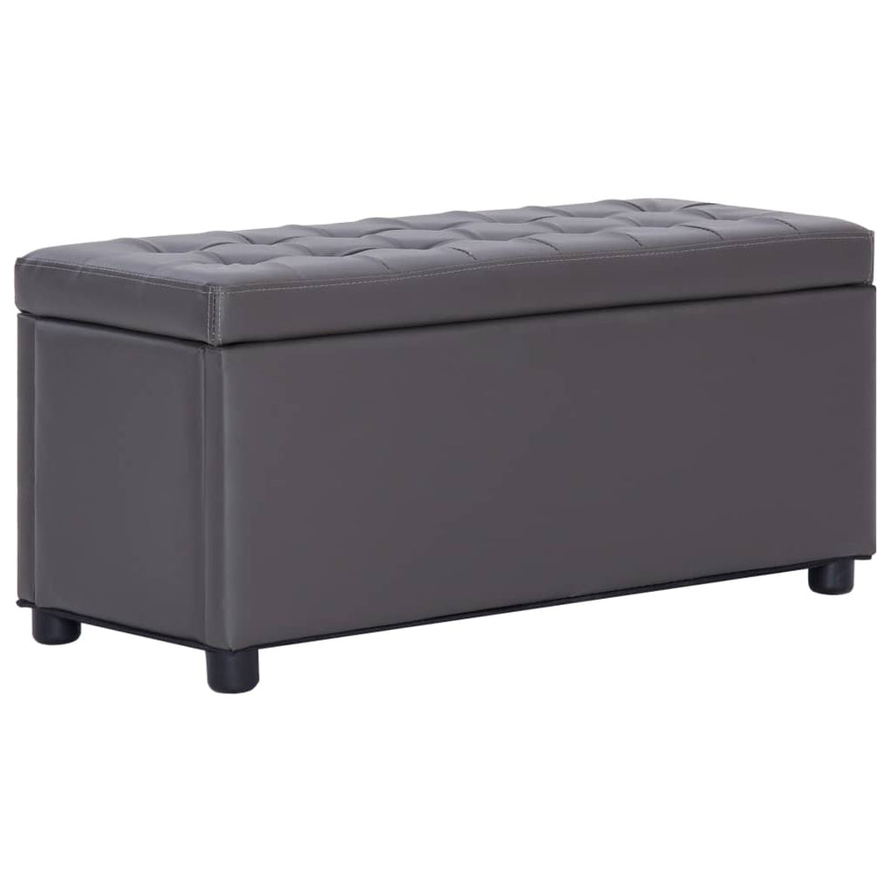 Storage Ottoman, grey, 87.5cm, faux leather