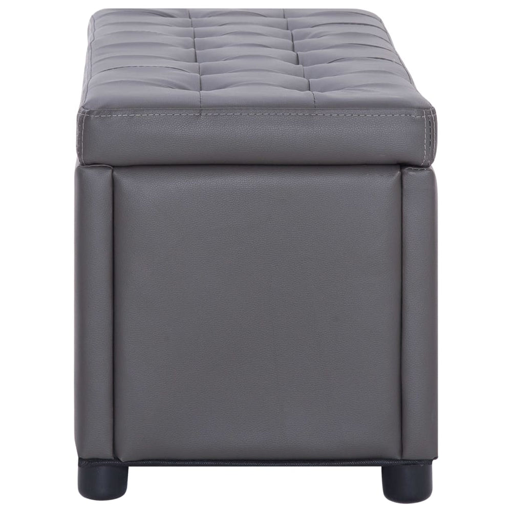Storage Ottoman, grey, 87.5cm, faux leather