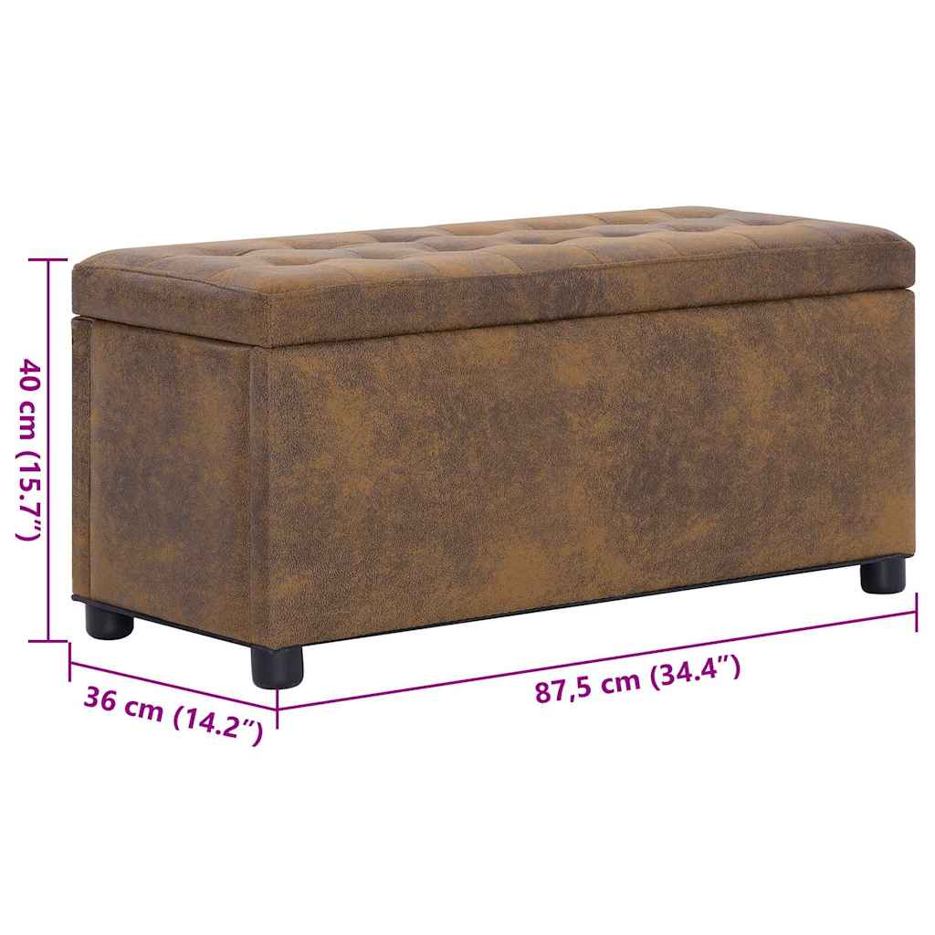 Mantojamā lādīte-pufs, brūna, 87,5cm, mākslīgā zamšāda