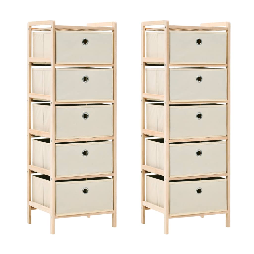 Cupboard with 5 wooden baskets, 2 pcs., sand color, cedar wood.