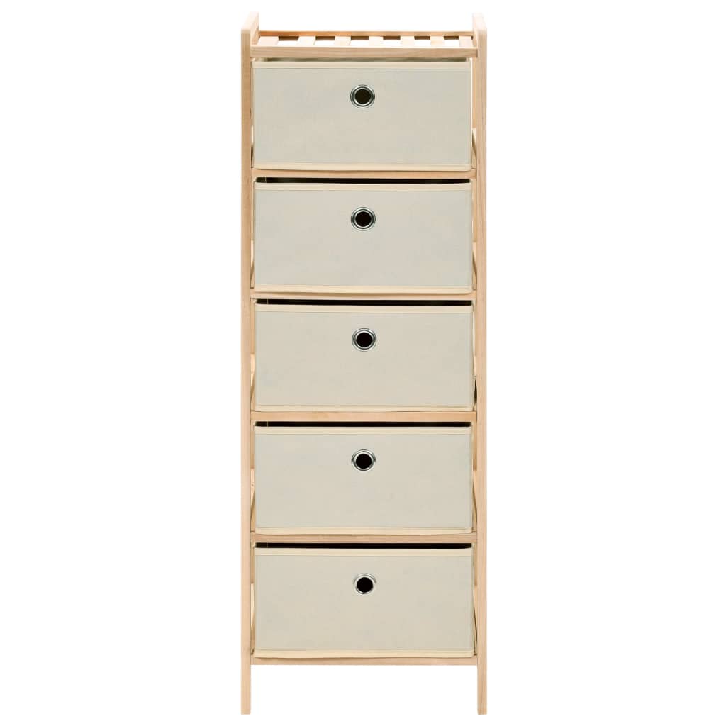 Cupboard with 5 wooden baskets, 2 pcs., sand color, cedar wood.