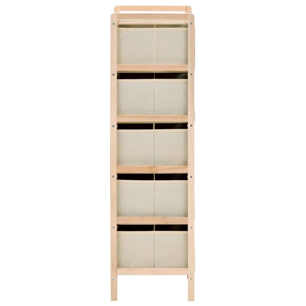 Cupboard with 5 wooden baskets, 2 pcs., sand color, cedar wood.