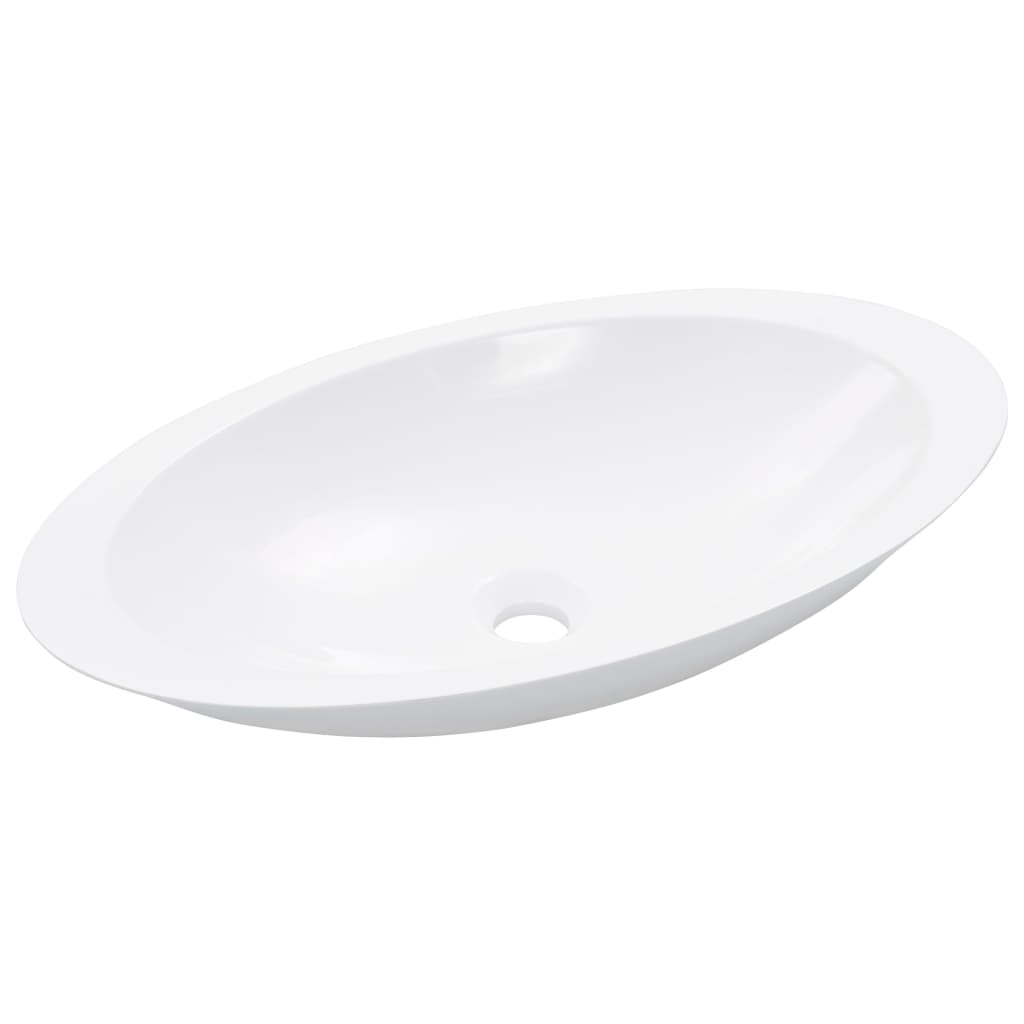 Washbasin, 59.3x35.1x10.7cm, white, cast marble.
