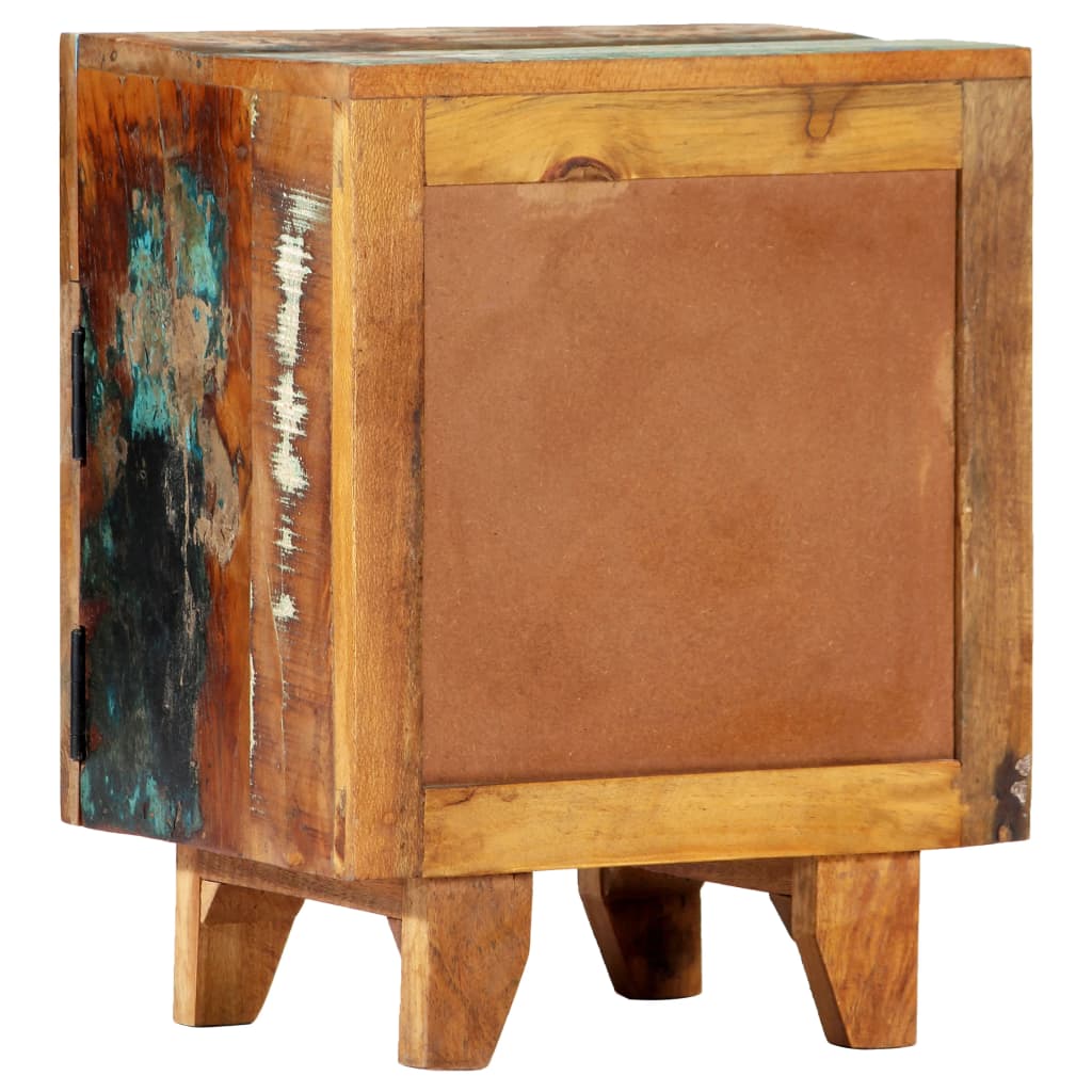 Nightstand, 40x30x50 cm, reclaimed solid wood, carved handles.