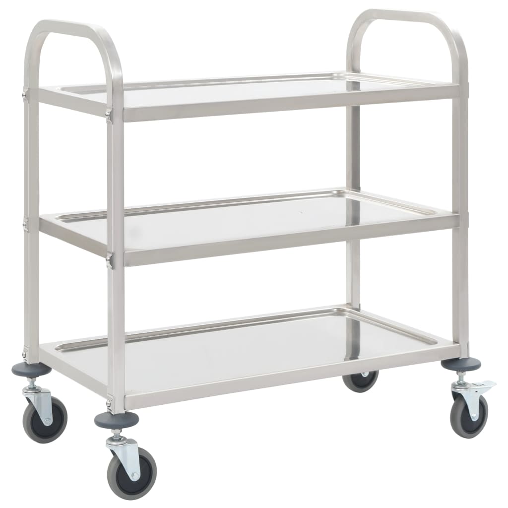 Kitchen trolley, 96.5x55x90cm, stainless steel